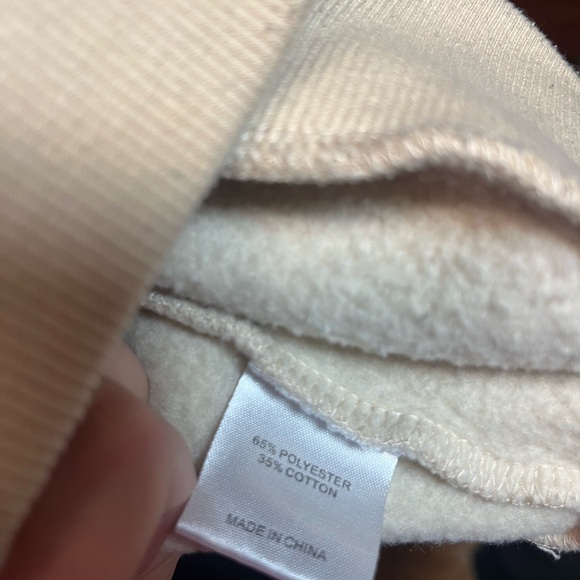 Cream Mock Turtle Quarter-Zip Women's Pullover Sweatshirt - Picture 7 of 9